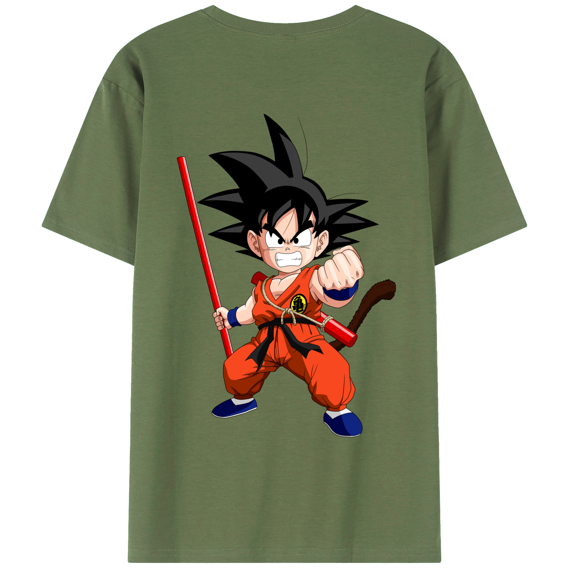 （画像用） ドラゴンボール 孫悟空（そん ごくう）Son Goku カカロット DRAGON BALL Kakarotto 綿100％ メンズ半袖Tシャツ（バックプリント） 通気性
